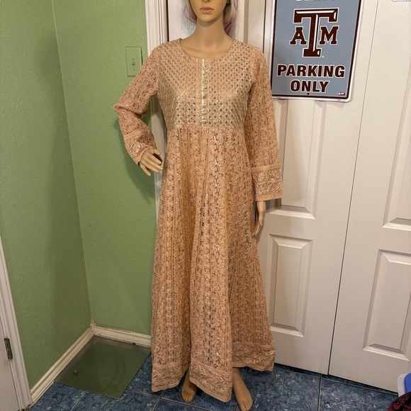 Panache by Mona Embroidery Pakistani Long Sleeve Dress - Picture 2 of 8